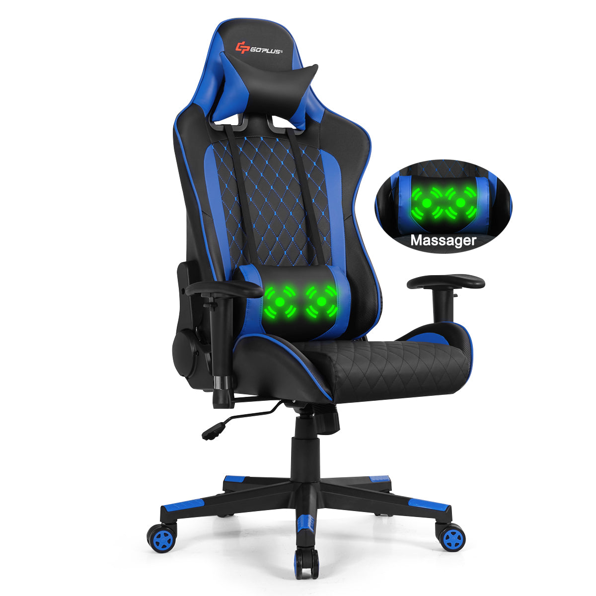 Gaming chair blue online white