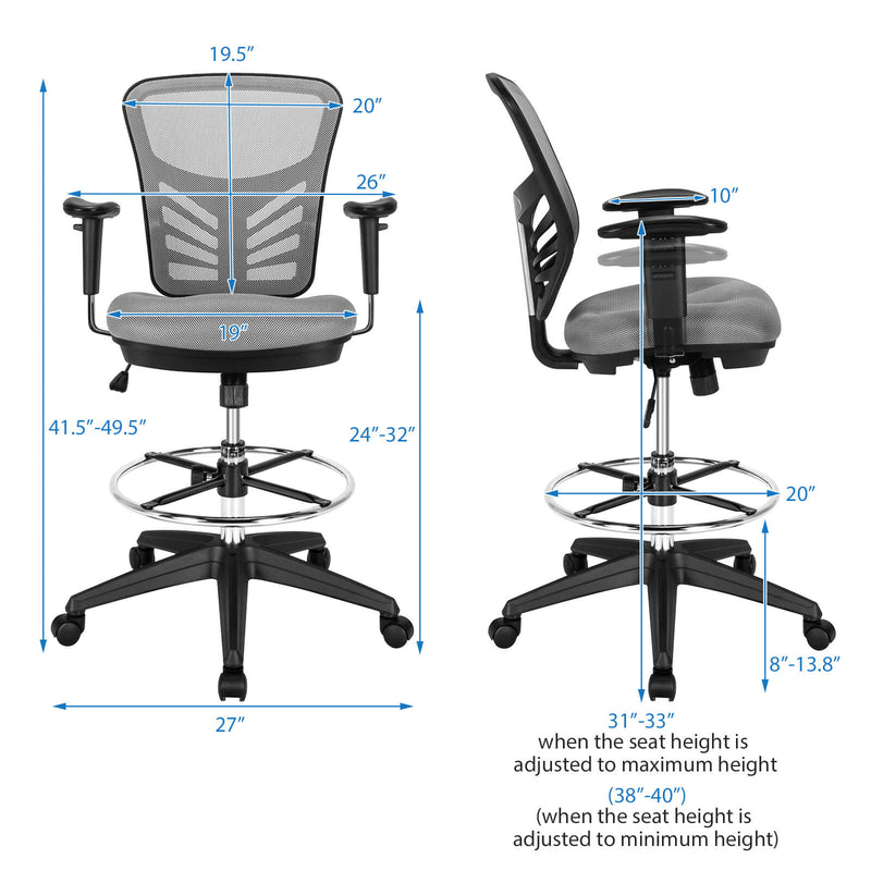 Load image into Gallery viewer, Ergonomic Tall Drafting Office Chair
